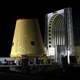 A Launch Vehicle Stage Adapter (LVSA) for the Artemis-1 mission is unloaded from a barge at Cape Canaveral Air Force Station in Florida before sunrise on July 30, 2020. - Built exclusively at NASAs Marshall Space Flight Center in Huntsville, Alabama, the three-story structure is a critical piece of the Space Launch System (SLS) rocket for the Artemis-1 mission, an uncrewed test flight which will carry the Orion spacecraft to the Moon and back in 2021. The SLS rocket will also carry 13 small satellites that will perform their own science and technology investigations